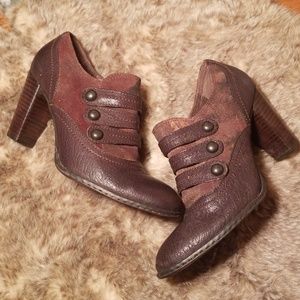 Born Crown Brown Heeled Booties